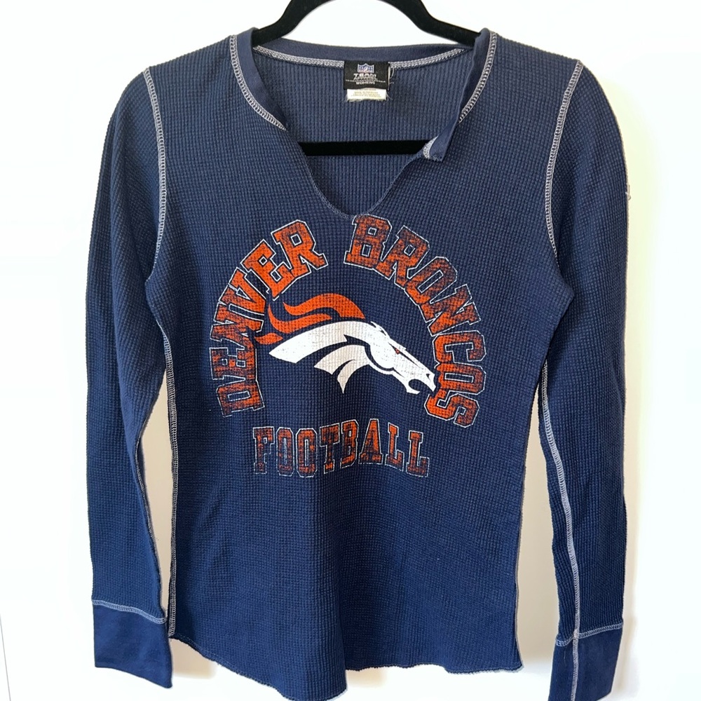 Team Apparel Blue Denver Broncos Long Sleeve Tee